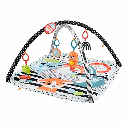 Fisher-Price 3-in-1 Music Glow and Grow Gym Infant Playmat with Lights & Removable Toys