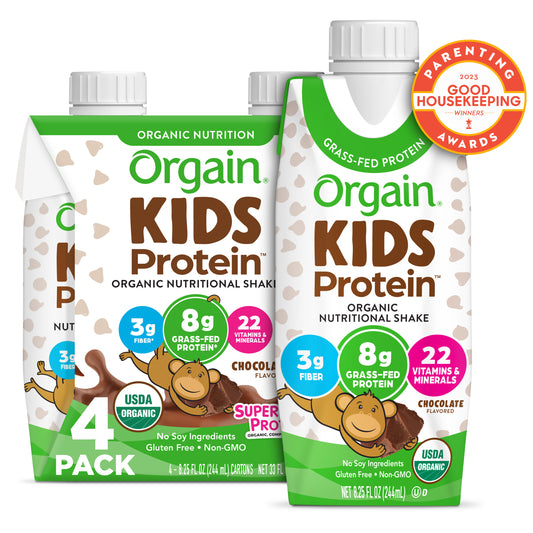 Orgain Organic Kids Nutritional Shake, 22 Vitamins & Minerals, Chocolate, 4ct