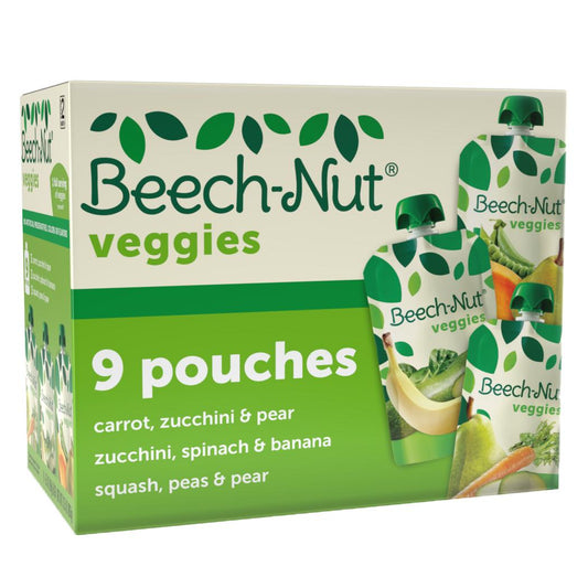 Beech-Nut Veggies Stage 2 Baby Food Variety Pack, 3.5 oz Pouch (9 Pack)