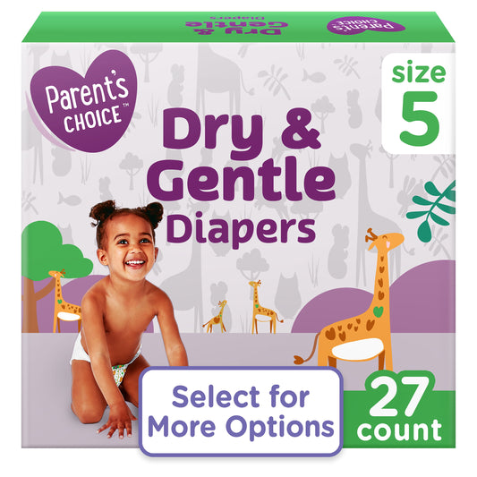 Parent's Choice Dry & Gentle Diapers Size 5, 27 Count (Select for More Options)