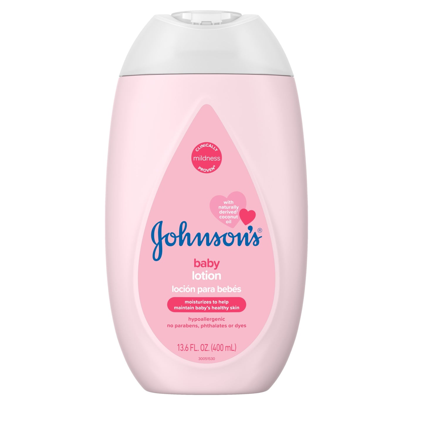 Johnson's Moisturizing Pink Baby Lotion with Coconut Oil, 13.6 fl. oz